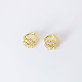 6mm Swarovski Crystal 14k Gold And Sterling Silver Floral Cartilage Hoop Earrings, Statement Earrings, Upper Helix Hoop Earrings.