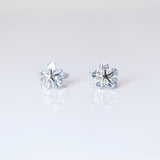 6mm Swarovski Crystal Sterling Silver Floral Cartilage Hoop Earrings, Statement Earrings, Upper Helix Hoop Earrings.