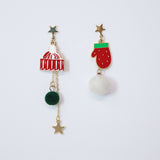 Christmas Themed earrings, Long Tassel Christmas Earrings Statement Christmas earrings.