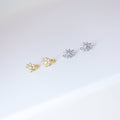 6mm Swarovski Crystal 14k Gold And Sterling Silver Flower Cartilage Hoop Earrings, Statement Earrings, Upper Helix Hoop Earrings.