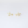 6mm Swarovski Crystal 14k Gold And Sterling Silver Cross Cartilage Hoop Earrings, Statement Earrings, Upper Helix Hoop Earrings.