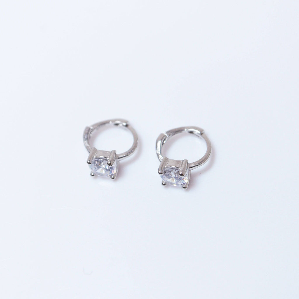 6mm Swarovski Crystal 14k Gold And Sterling Silver Cartilage Hoop Earrings, Statement Earrings, Upper Helix Hoop Earrings.