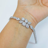 CZ Floral Dainty Diamond Bracelet, Bracelet , Wedding Bracelet, Bridesmaid Gift, Bride Bracelet, Bridal Bracelet, CZ bracelet.
