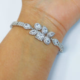 CZ Floral Dainty Diamond Bracelet, Bracelet , Wedding Bracelet, Bridesmaid Gift, Bride Bracelet, Bridal Bracelet, CZ bracelet.