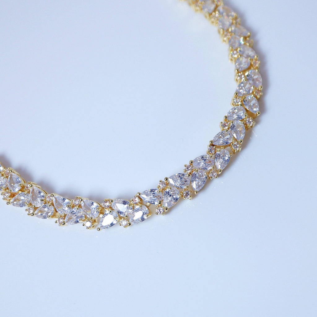 CZ Droplets Bracelet , Diamond Bracelet, Bracelet Femme, Wedding Bracelet, Bridesmaid Gift, Bride Bracelet, Bridal Bracelet.