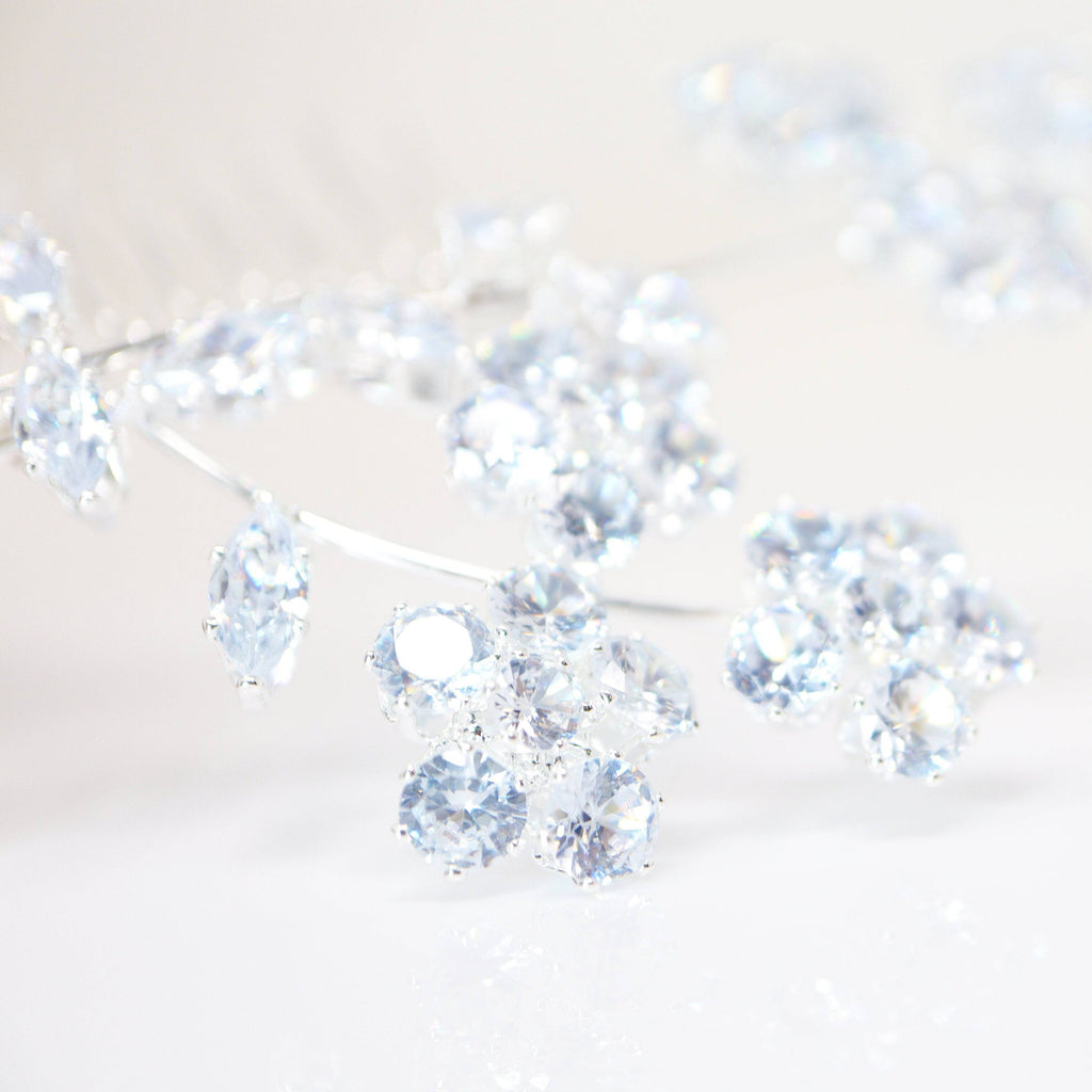 Cubic Zirconia, Diamond Vine Leaves Floral Bridal Hair Comb, Bridal Hair Piece, Bridal Hair Accessories, Wedding Hair Accessory.