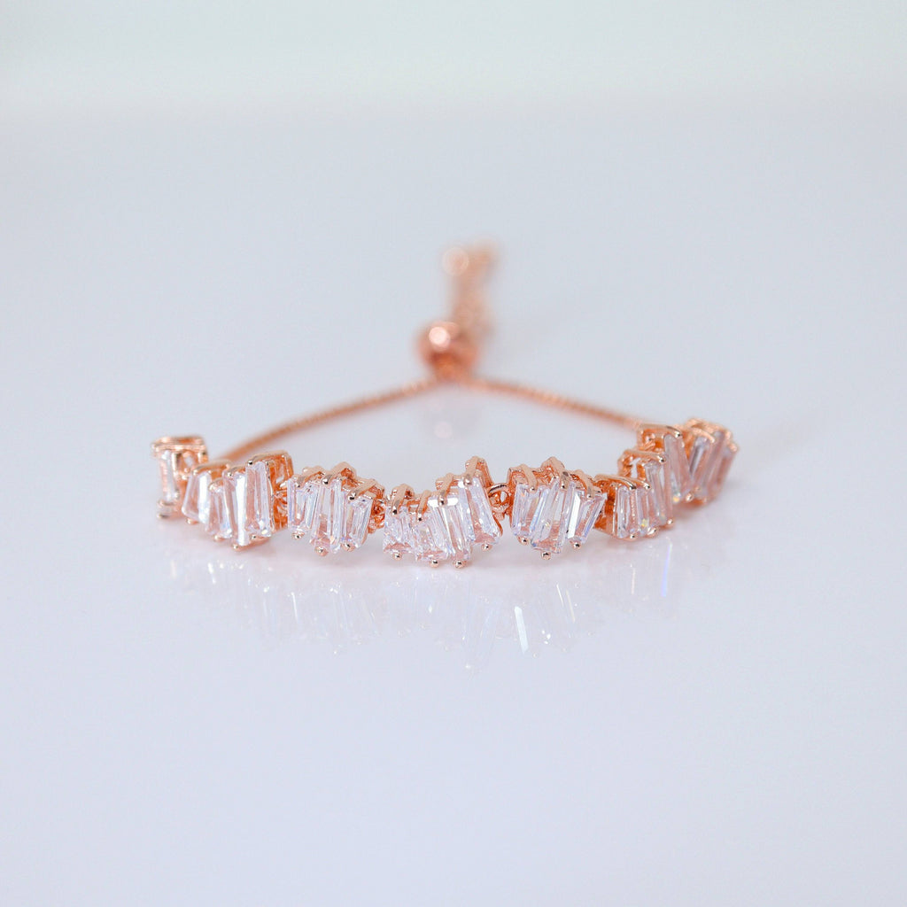 CZ Crystal Garden Dainty Bracelet, Diamond Bracelet, Bridal Jewelry, Bridesmaid Gift, Statement Bracelet.