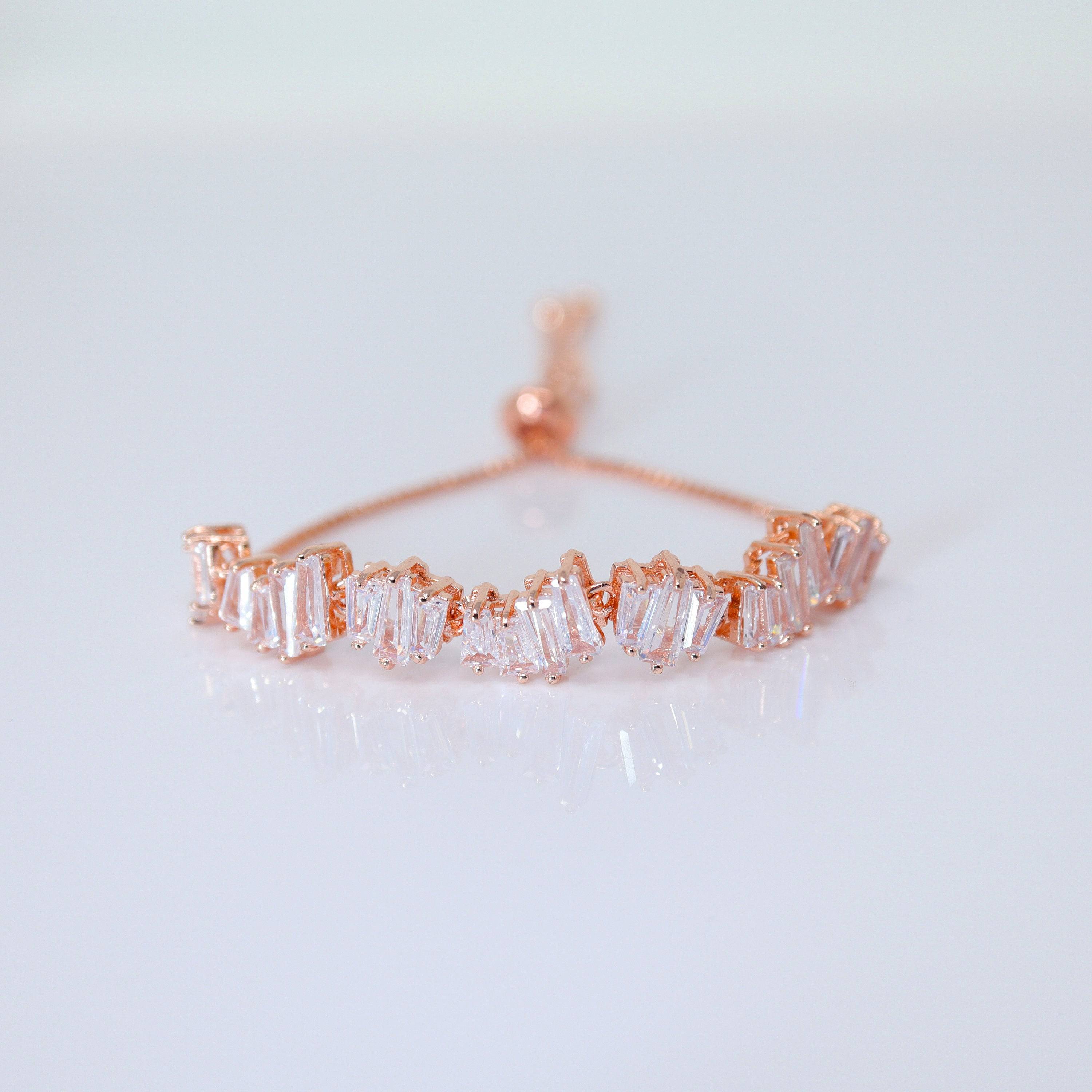 CZ Crystal Garden Dainty Bracelet, Diamond Bracelet, Bridal Jewelry, Bridesmaid Gift, Statement Bracelet.