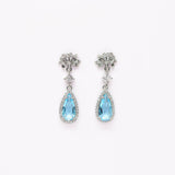 Cubic Zirconia Diamond Lotus Drop Earrings, Bridal Jewelry, Bridal Earrings, Crystal Bridal Earrings, Statement Earrings Cz