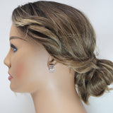 CZ Chic Geometric Bridal Earrings, Bridal Stud Earrings, Crystal Bridal Earrings, Statement Earrings