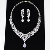 Royal CZ Bridal Necklace and Earrings Set , Bridal Jewelry Set, Bridal Earrings And Necklace, Statement Earrings Cz, Necklace Set