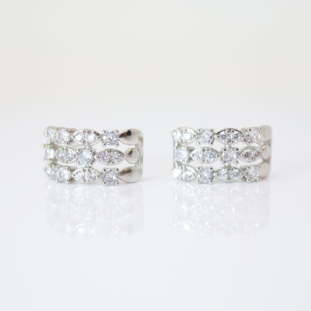 CZ Chic Geometric Bridal Earrings, Bridal Stud Earrings, Crystal Bridal Earrings, Statement Earrings