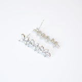 CZ Leafy Sparklers Dainty Earrings, Diamond Leaves Earrings, Long Bridal Jewelry, Bridal Earrings, Crystal Bridal Earrings Cz