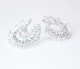 CZ Dainty Leafy Vine Earrings, Diamond Leaves Earrings, Long Bridal Jewelry, Bridal Earrings, Crystal Bridal Earrings Cz