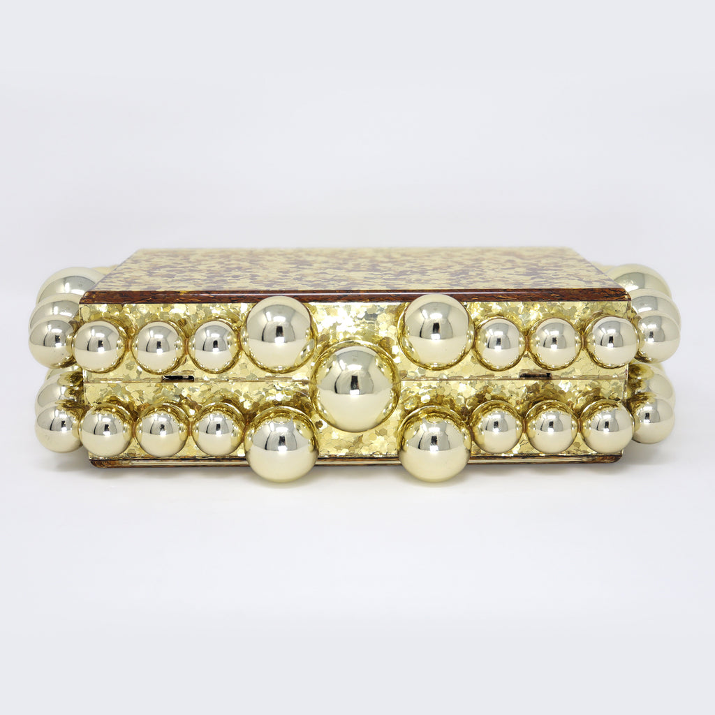 Gold Acrylic Bling Bubble Wedding Bag, Statement Bag, Evening Clutch, Wedding Clutch, Bridal Clutch, Bridal Cross body bag.