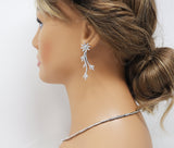 Radiant Swarovski Crystal Flower Vine Drop Necklace Set, Bridal Jewelry, Long Bridal Earrings, Crystal Bridal Earrings, Statement Earrings
