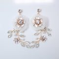 Swarovski Flower Petals Crystal, Rhinestone Earrings, Long Bridal Jewelry Bridal Earrings Crystal Bridal Earrings Statement Earrings Cz