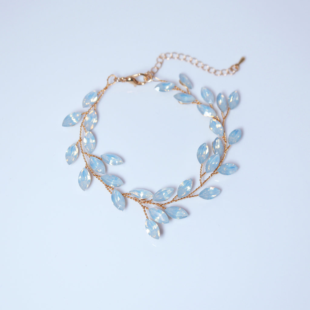 Clip on CZ Opal Ceramic White Flower Sparkling Crystal Long Bridal Jewelry Opal Bridal Earrings Opal Statement Earrings
