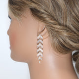 Radiant Diamond Tassel Earrings with Swarovski Crystals Earring, Long Bridal Earrings, Crystal Bridal Earrings, Statement Earrings Cz