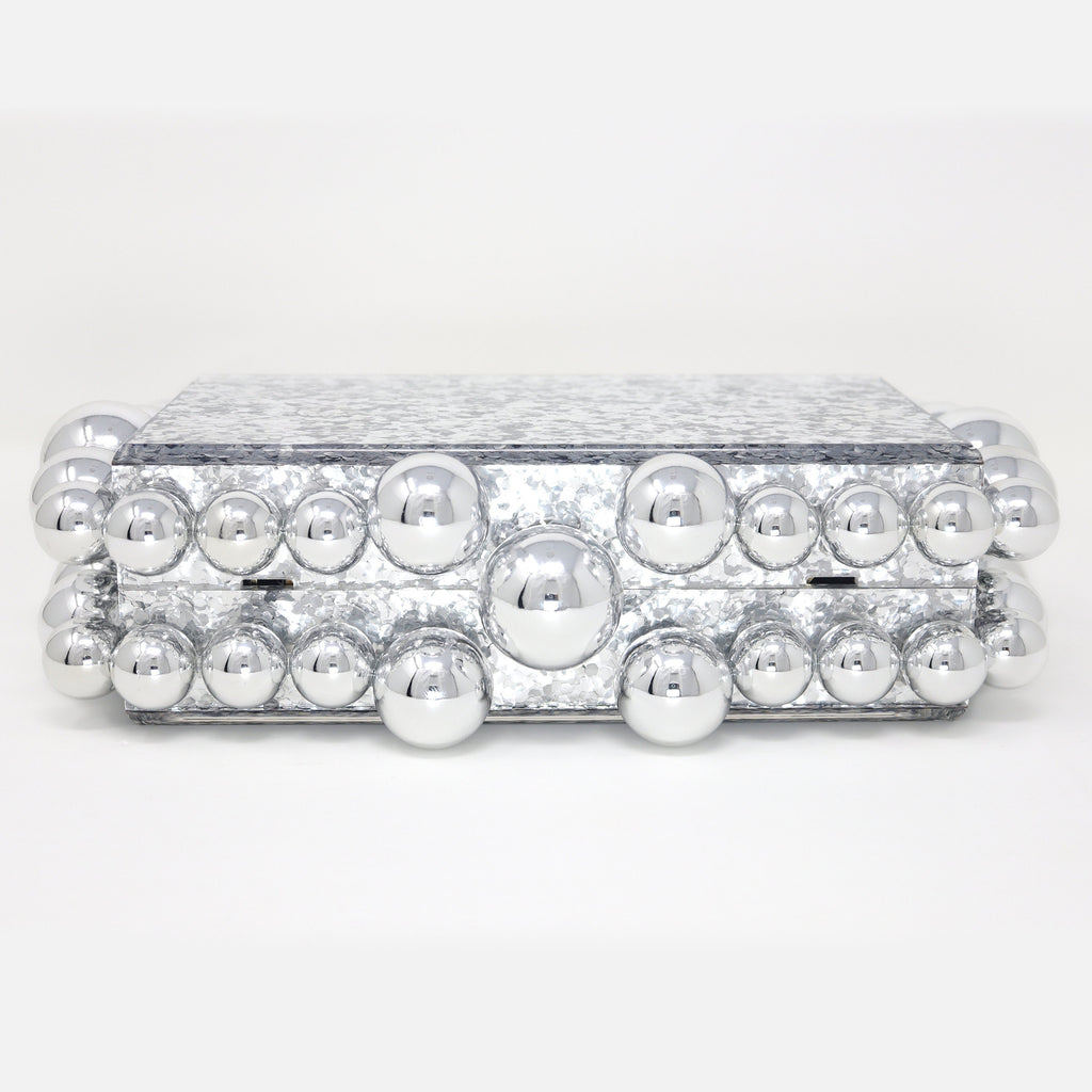 Silver Acrylic Bling Bubble Wedding Bag, Statement Bag, Evening Clutch, Wedding Clutch, Bridal Clutch, Bridal Cross body bag.