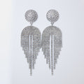 Sparkling Diamond Chandelier with Swarovski Crystals Earrings, Long Tassel Bridal Jewelry, Crystal Bridal Earrings Statement earrings Cz