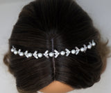 Swarovski Crystals Faux Pearls Dainty Headband, Bridal Hair Vine, Delicate Headband, Hair accessories.