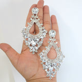 Majestic Chandelier Splendor: Statement Earrings with Swarovski Crystals, Diamond Earrings, Long Bridal Jewelry, Crystal Bridal Earrings
