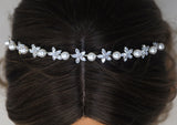 CZ Dainty Floral Pearl Hair Vine Headband, Bridal Hair Vine, Delicate Headband, Hair accessories.