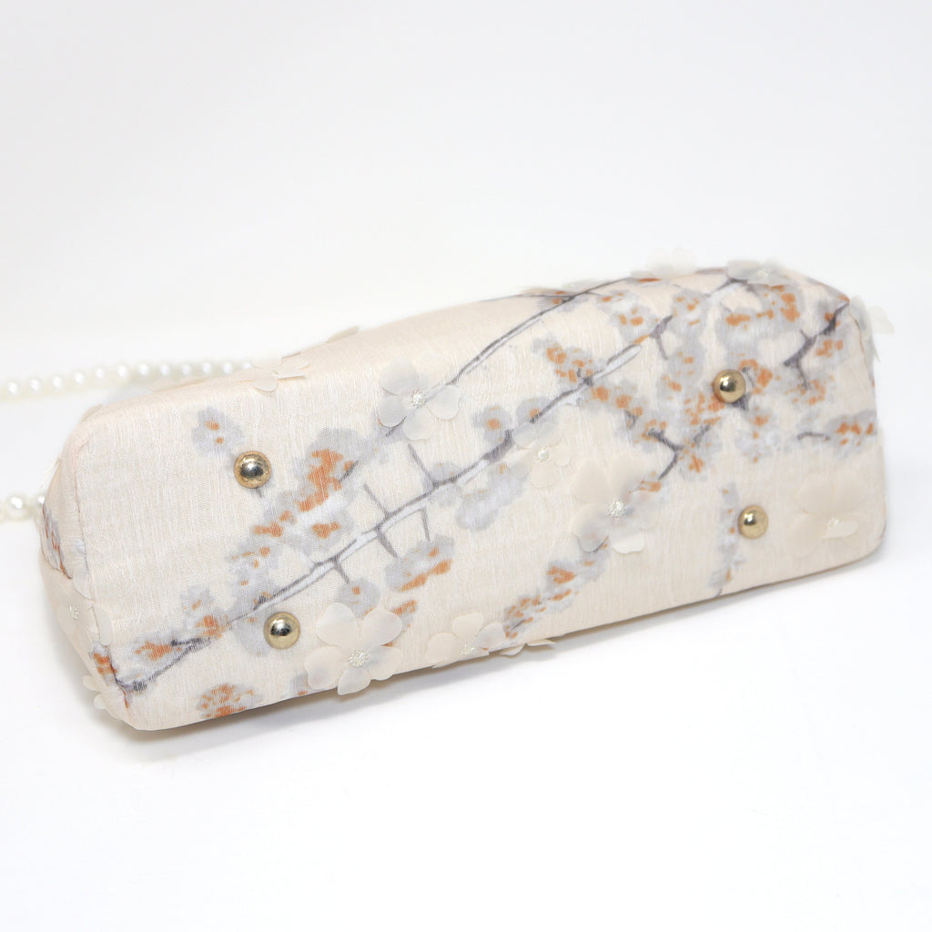 Cream Beige Cherry Blossom Lace Floral Wedding Bag, Statement Bag, Evening Clutch, Wedding Clutch, Bridal Clutch, White Cross Body Bag
