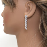 Diamond/ Swarovski Crystal Leaves Vine, Long Bridal Jewelry, Bridal Earrings And Necklace, Crystal Bridal Earrings, Statement Earrings