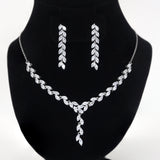 Diamond/ Swarovski Crystal Leaves Vine, Long Bridal Jewelry, Bridal Earrings And Necklace, Crystal Bridal Earrings, Statement Earrings