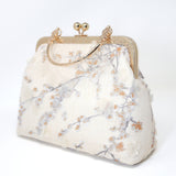 Cream Beige Cherry Blossom Lace Floral Wedding Bag, Statement Bag, Evening Clutch, Wedding Clutch, Bridal Clutch, White Cross Body Bag