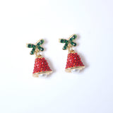 Glimmering Jingle Bells of Christmas Themed earrings, Long Tassel Christmas Earrings Statement Christmas earrings.