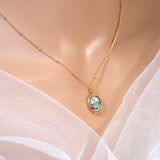 18k Gold Plated Dainty Abalone Shell Necklace • Gold Chain Necklace • Minimalist • Gold Serenity Necklace