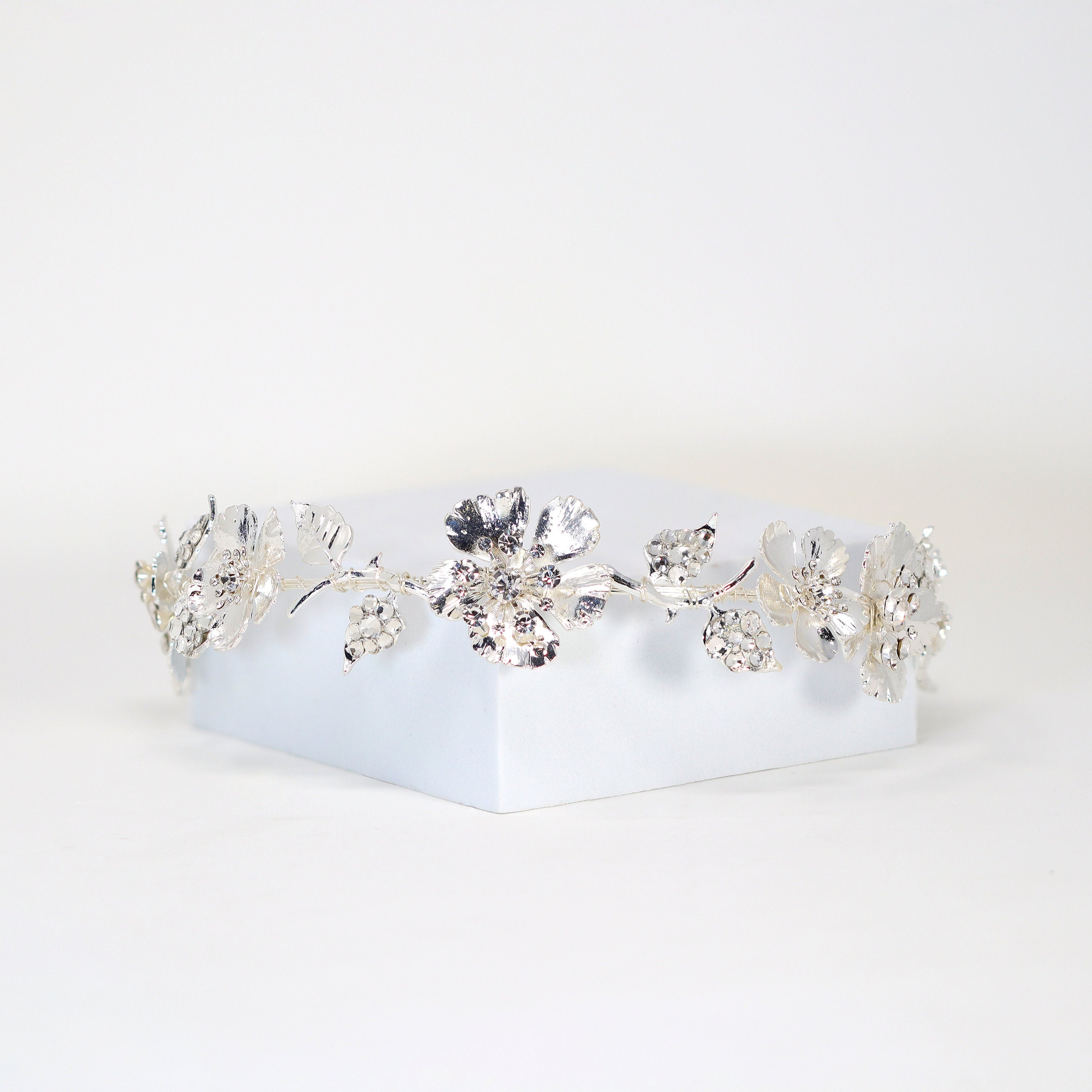 Swarovski Crystals Floral Vine Leaves Wedding Hair Vine, Bridal Headband Rhinestone Headband, Statement hair accessories.