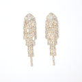 Majestic Diamond Tassel Earrings with Swarovski Crystals Earring, Long Bridal Earrings, Crystal Bridal Earrings, Statement Earrings Cz