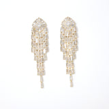 Majestic Diamond Tassel Earrings with Swarovski Crystals Earring, Long Bridal Earrings, Crystal Bridal Earrings, Statement Earrings Cz