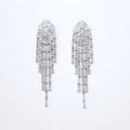 Majestic Diamond Tassel Earrings with Swarovski Crystals Earring, Long Bridal Earrings, Crystal Bridal Earrings, Statement Earrings Cz