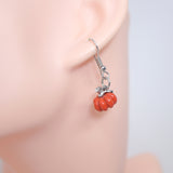 Dainty Cute Little Pumpkin Drop Halloween Earrings, Long Halloween Earrings, Scary Statement earrings.