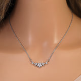 Swarovski Crystal Dainty Gilded Flora Serenade Necklace , Bridal Jewelry, Bride Necklace, Minimalist Statement Necklace, Flower Necklace