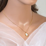 18k Gold Plated Dainty White Shell Necklace • Gold Chain Necklace • Minimalist • Gold Prosperity Necklace