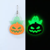 Glow In Dark Ghost Pumpkin Halloween Earrings, Long Halloween Earrings, Spooky Statement earrings.