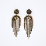 Black Gold Swarovski Crystal Chandelier Diamond earrings, Long Tassel Earrings Crystal Earrings Statement earrings