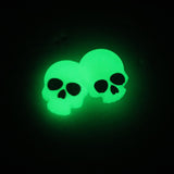 Glow In Dark Skull Halloween Dainty Stud Earrings, Long Halloween Earrings, Spooky Statement earrings.