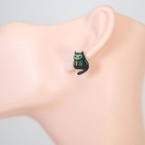 Cute Kitty Glow In Dark Ghost Halloween Dainty Stud Earrings, Cat Halloween Earrings, Spooky Statement earrings.