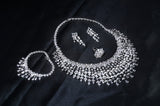 Swarovski Crystal Exquisite Leafy Grandeur Diamond/Crystal Necklace Set, Bridal Necklace Set, Bridal Jewelry, Statement Necklace