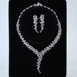Swarovski Crystal Stone, Long Bridal Jewelry, Bridal Earrings And Necklace, Statement Earrings Cz Necklace Set.