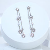 Swarovski Crystal Bezel Tassel Diamond earrings, Tassel Bridal Jewelry Bridal Earrings Crystal Bridal Earrings Statement earrings Cz