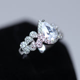 Diamond/ Swarovski Crystal Elegant Floral Vine Leaves Drop Necklace Set, Long Bridal Jewelry Set, Crystal Bridal , Statement Earrings