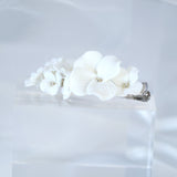 Porcelain White Floral Under Waterfall Blossom Bridal Hair Clip , Bridal Hair Accessories, Bridesmaid Gift, Wedding Accessory.